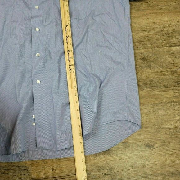 Joseph Abboud Button Up Shirt Wrinkle Free Classic Fit Long Sleeve Blue Collared - Picture 6 of 7